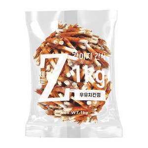 이수펫 제트 강아지 대용량 수제간식, 우유 + 치킨껌 혼합맛, 1kg, 1개