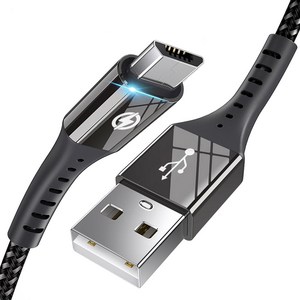 [ES] USB 마이크로 5핀 고속충전 고급형 케이블, 1개, 블랙, 2.4m