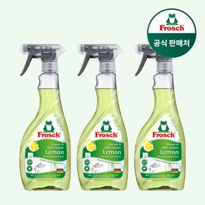 [매일 배송] 프로쉬 독일 석회제거특화 물때제거 레몬 스프레이 수전청소용 레몬 욕실클리너 500ml, 3개