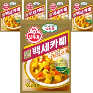 오뚜기 백세 카레 약간매운맛, 100g, 5개