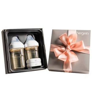 헤겐 엄마가슴 애착젖병 선물세트 트윈팩 150ml + 240ml + 캡 2p, 혼합 색상, 1세트