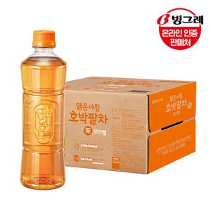 빙그레 맑은아침 호박팥차 무라벨, 500ml, 20개