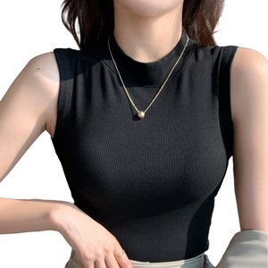 씨엠 완벽히 감싸는 슬림핏 골지 목폴라 민소매