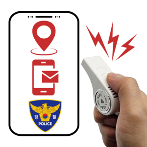 버튼 한번! 112와 가족에게 SOS! 110데시벨 강력경보음 구조문자 내 위치정보 자동전송 호신용품 [팅벨SOS], 화이트, 1개