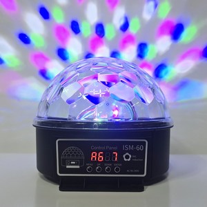 밀러볼 ISM-60 LED 6컬러 미러볼 LED핀볼 노래방 가라오케 리모컨 포함 미러볼 가정용 업소용, 가정용(콘센트 플러그 타입)리모컨포함