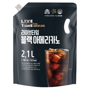 태웅식품 본사 라이브타임 블랙아메리카노, 2.1L, 1개입, 6개