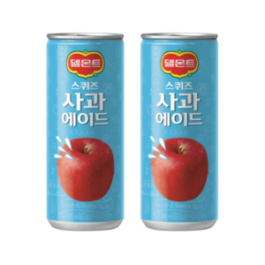 [지노앤코]롯데 델몬트 스퀴즈 사과 에이드 240ml 6캔 과즙 캔음료 업소용 탕비실 주스, 30개