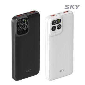스카이 필 PD10 LCD 디스플레이10000mAh 고속 충전 보조배터리 22.5W, SKY-PD10, 화이트