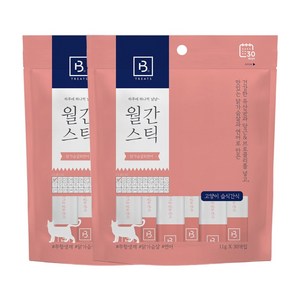 브리더랩 고양이 하루에 하나씩 월간스틱 짜먹는 간식, 혼합맛(닭가슴살/연어), 330g, 2개