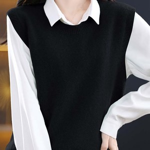 봄가을 여성 니트조끼 베스트 라운드 women's knit vest 뉴타임즈 A31 O418N779