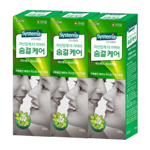 시스테마 숨결케어 치약, 120g, 3개