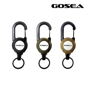 GOSEA 카라비너 와이어 핀온릴 GSF-T02 고탄성 키 체인 줄, 블랙(GSF-T02-BK), 1개