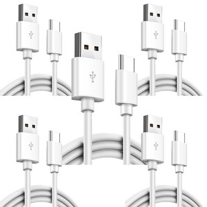 1+4 USB TO C 타입 고속 충전 케이블, 화이트, 2m, 5개