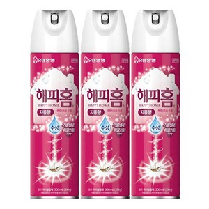 해피홈 에어로솔 수성 살충제 자몽향, 500ml, 3개