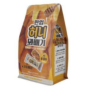 한입 허니 꽈배기 450g 대용량과자 개별포장 미니꽈배기 꿀꽈배기, 70개, 6.5g