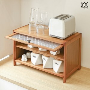 M컴퍼니 2단 원목 주방선반 다용도 양념통 수납장 접시 그릇 정리대 주방 정리함 [60x32x40] 우드 해리슨 부엌 선반 주방정리대 싱크대 용품 [VL02S-721Wq]