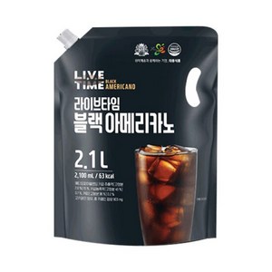 태웅식품 본사 라이브타임 블랙아메리카노, 2.1L, 1개입, 2개