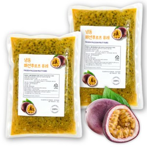 손씨푸드 패션후르츠 퓨레 1kgx2 냉동 백향과, 1kg, 2개