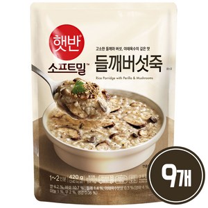 비비고 들깨버섯죽, 420g, 9개