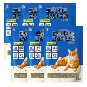 마마쇼 디럭스 응고형 먼지없는 벤토나이트 3kg, 쟈스민, 6개, 4L