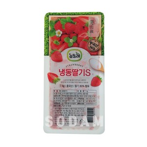 [소담푸드] 뉴뜨레 냉동딸기S 1kg / 중국산 가당딸기 딸기청 드라이아이스포장, 10개