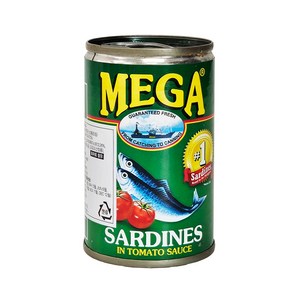 필리핀 메가 토마토 소스 정어리 통조림 / MEGA Sardines in Tomato Sauce, 155g, 1개