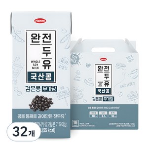 완전두유 검은콩 무가당, 190ml, 32개