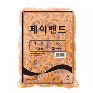 하나제이 노란고무줄 1kg 70 x 5 mm 제이밴드, 1개