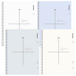 뭉구 메인페이지 4분할 수학 연습장 스프링 오답 노트 1/4 공책, 1개, 블루