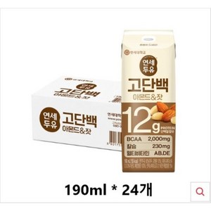 연세두유 고단백 아몬드 앤 잣, 190ml, 24개