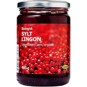 이케아 SYLT LINGON 쉴트 링온 링곤베리잼 유기농 딸기잼, 400g, 1개