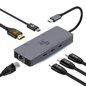 베스프로드 USB HUB 허브 6in1 멀티 포트 USB3.2 10Gbps 4K@60Hz 아이폰 아이패드 맥북 프로 에어 윈도우 노트북, 본품 6in1 USB 허브, 1개