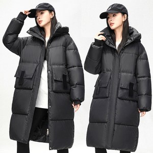 Moden Fashion 여성 심플한 겨울 패딩 롱 후드 자켓 Z05