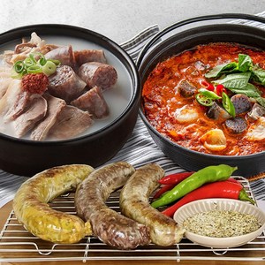 45년 전통 신포 순대국 백년가게 수제 순대 곱창전골 곱창볶음 돼지국밥, 01_순대국밥 600g 2팩, 600g, 2개