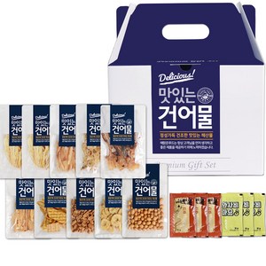 해맑은푸드 맛있는 건어물 10P+소스6P 캠핑 피크닉 세트, 1세트, 410g