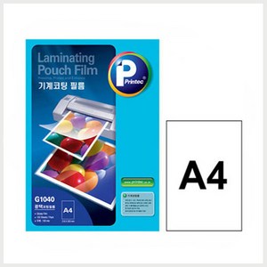 프린텍 기계코팅지 G1040-100매(A4) 라미네이팅필름 100MIC A4, 100매