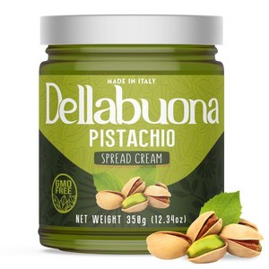 Dellabouna Pistachio Ceam - Pemium Italian Pistachio Spead - NON GMO Eco-Fiendly Gluten-Fee 1, 1개, 350g