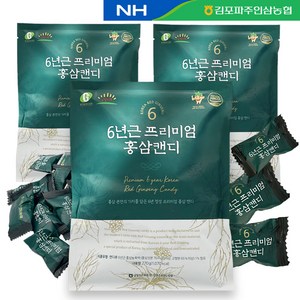 정심홍삼 천년송삼 6년근 홍삼 프리미엄 270g홍삼캔디, 270g, 3개