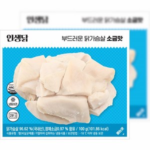 인생닭 부드러운 닭가슴살 소금맛, 10개, 100g