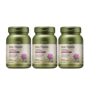 GNC 밀크 씨슬 1300mg 엑스트라 스트렝스 캐플렛, 120정, 3개