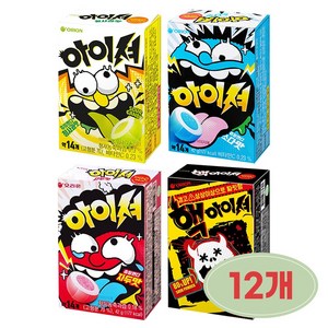 태암 오리온 아이셔 츄잉캔디 청사과맛+소다맛+자두맛+핵아이셔, 12개