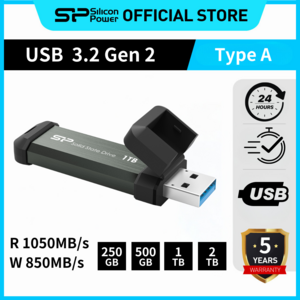 실리콘파워 Silicon Power 외장SSD USB3.2 Gen2 MS70 공식인증방수 방진 휴대용, 1TB