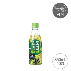 초록매실 스파클링 제로, 350ml, 10개