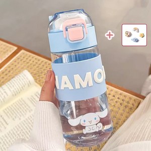 다나에 산리오 공식 라이센스 원터치 트라이탄 물병 보틀+데코덴 파츠, 490ml, 시나모롤, 1개