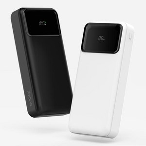 고속충전 LED잔량표시 대용량 보조배터리 20000mAh, 화이트