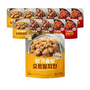 미트리 닭가슴살 오트밀치킨 3종 혼합, 120g, 12개