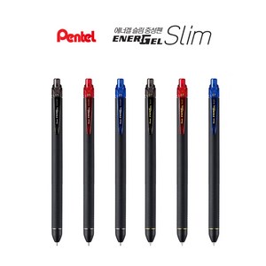 Pentel 펜텔 에너겔 슬림 볼펜 (BLN435R1 BL437R1), 0.5-적색