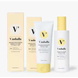 V'anhalla] 세라마이드 모이스처라이징 세럼 인 크림 80ml +세라마이드 모이스처라이징 에센스 인 토너 250ml, 1개