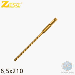 Toolcube 제스트 SDS 드릴비트 4날 6.5x210mm 골드티타늄 해머드릴비트 콘크리트기리, 1개