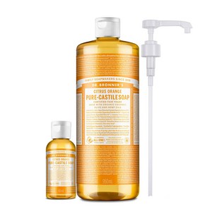 닥터브로너스 캐스틸 솝 클렌저 950ml + 60ml / 시트러스오렌지, 1세트